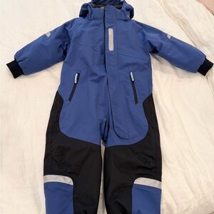 Polarn O. Pyret Blue and Black Kids' Snowsuit